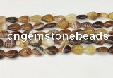 CAA4686 15.5 inches 10*14mm flat teardrop banded agate beads wholesale