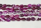 CAA4688 15.5 inches 10*14mm flat teardrop banded agate beads wholesale