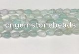 CAA4690 15.5 inches 10*14mm flat teardrop banded agate beads wholesale