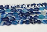 CAA4691 15.5 inches 10*14mm flat teardrop banded agate beads wholesale