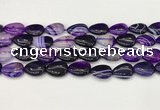CAA4695 15.5 inches 12*16mm flat teardrop banded agate beads wholesale