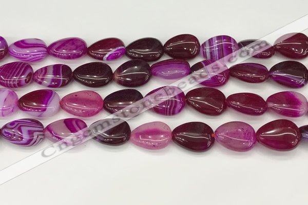 CAA4696 15.5 inches 12*16mm flat teardrop banded agate beads wholesale