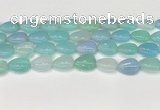 CAA4698 15.5 inches 12*16mm flat teardrop banded agate beads wholesale