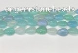 CAA4698 15.5 inches 12*16mm flat teardrop banded agate beads wholesale