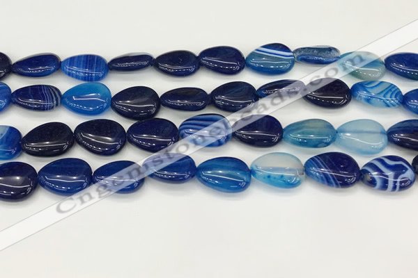 CAA4699 15.5 inches 12*16mm flat teardrop banded agate beads wholesale