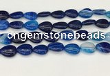 CAA4707 15.5 inches 13*18mm flat teardrop banded agate beads wholesale