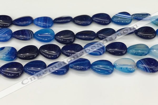 CAA4707 15.5 inches 13*18mm flat teardrop banded agate beads wholesale