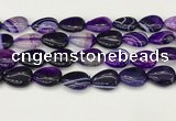 CAA4711 15.5 inches 15*20mm flat teardrop banded agate beads wholesale