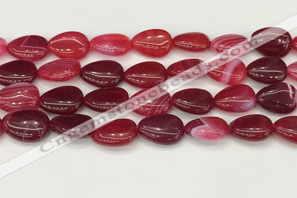 CAA4713 15.5 inches 15*20mm flat teardrop banded agate beads wholesale