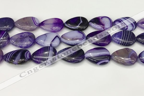 CAA4719 15.5 inches 18*25mm flat teardrop banded agate beads wholesale