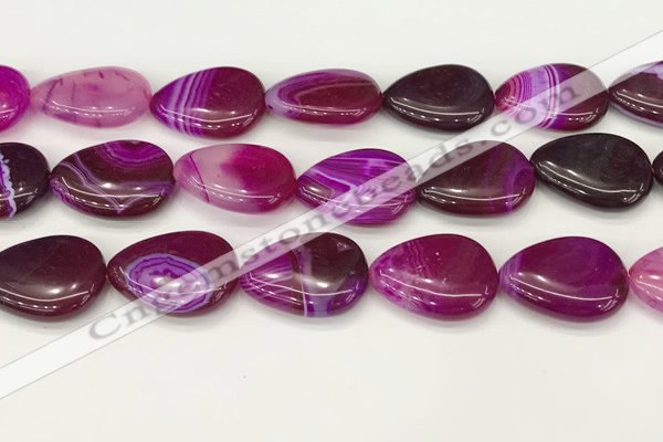 CAA4720 15.5 inches 18*25mm flat teardrop banded agate beads wholesale