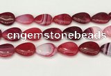 CAA4721 15.5 inches 18*25mm flat teardrop banded agate beads wholesale