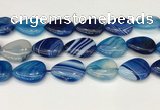 CAA4723 15.5 inches 18*25mm flat teardrop banded agate beads wholesale