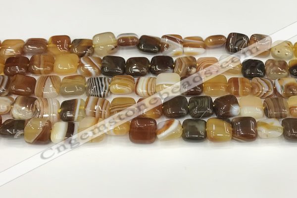 CAA4726 15.5 inches 10*10mm square banded agate beads wholesale