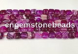 CAA4728 15.5 inches 10*10mm square banded agate beads wholesale