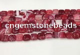 CAA4729 15.5 inches 10*10mm square banded agate beads wholesale