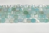 CAA4730 15.5 inches 10*10mm square banded agate beads wholesale