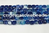 CAA4731 15.5 inches 10*10mm square banded agate beads wholesale