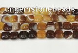 CAA4734 15.5 inches 12*12mm square banded agate beads wholesale