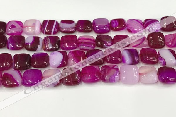 CAA4736 15.5 inches 12*12mm square banded agate beads wholesale