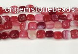 CAA4737 15.5 inches 12*12mm square banded agate beads wholesale