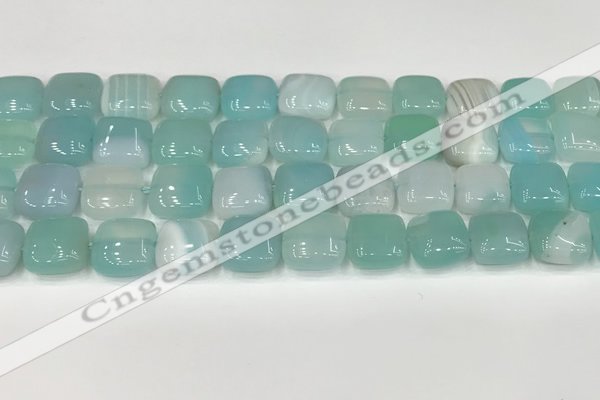 CAA4738 15.5 inches 12*12mm square banded agate beads wholesale