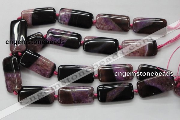 CAA474 15.5 inches 20*40mm rectangle agate druzy geode beads