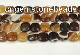 CAA4741 15.5 inches 14*14mm square banded agate beads wholesale