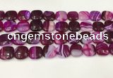 CAA4743 15.5 inches 14*14mm square banded agate beads wholesale