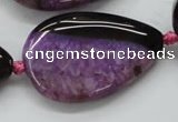 CAA475 15.5 inches 25*38mm flat teardrop agate druzy geode beads