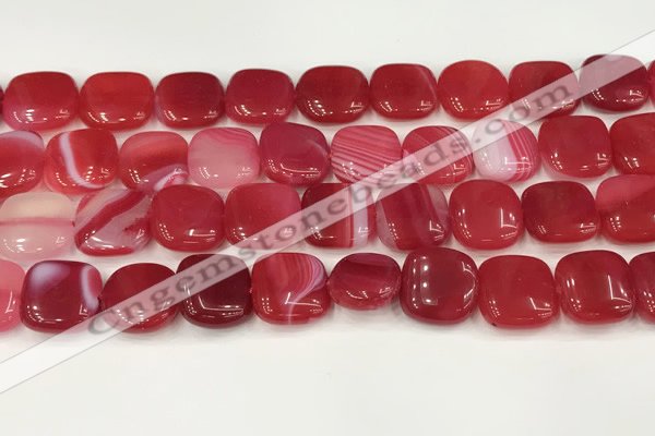 CAA4752 15.5 inches 16*16mm square banded agate beads wholesale