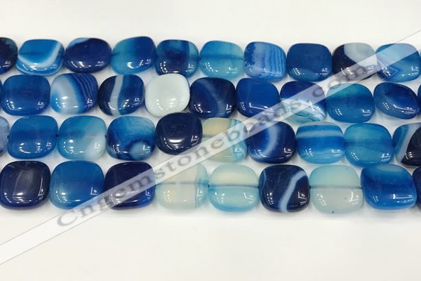 CAA4754 15.5 inches 16*16mm square banded agate beads wholesale