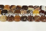 CAA4757 15.5 inches 18*18mm square banded agate beads wholesale