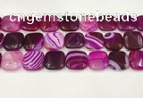 CAA4759 15.5 inches 18*18mm square banded agate beads wholesale