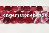 CAA4760 15.5 inches 18*18mm square banded agate beads wholesale