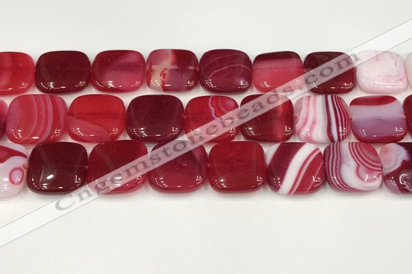 CAA4760 15.5 inches 18*18mm square banded agate beads wholesale