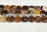 CAA4765 15.5 inches 20*20mm square banded agate beads wholesale