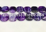 CAA4774 15.5 inches 25*25mm square banded agate beads wholesale