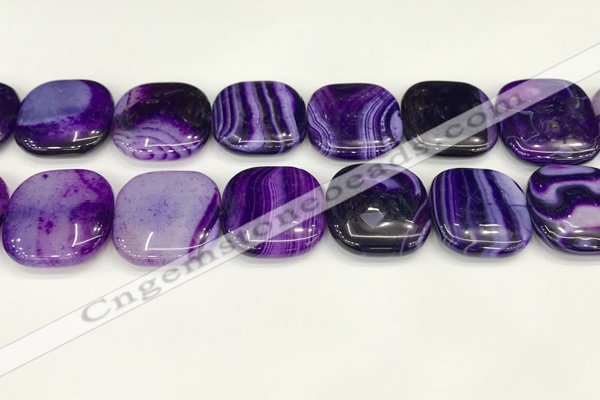 CAA4774 15.5 inches 25*25mm square banded agate beads wholesale