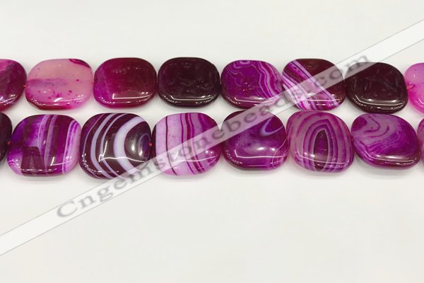 CAA4775 15.5 inches 25*25mm square banded agate beads wholesale