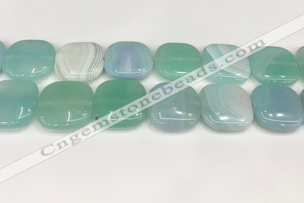 CAA4777 15.5 inches 25*25mm square banded agate beads wholesale