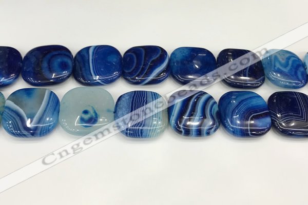 CAA4778 15.5 inches 25*25mm square banded agate beads wholesale