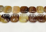 CAA4781 15.5 inches 30*30mm square banded agate beads wholesale