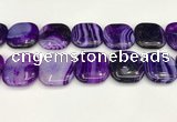 CAA4782 15.5 inches 30*30mm square banded agate beads wholesale