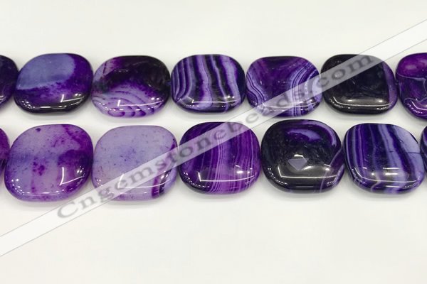 CAA4782 15.5 inches 30*30mm square banded agate beads wholesale