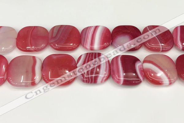 CAA4784 15.5 inches 30*30mm square banded agate beads wholesale