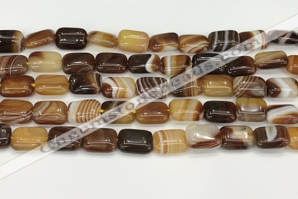 CAA4789 15.5 inches 10*14mm rectangle banded agate beads wholesale