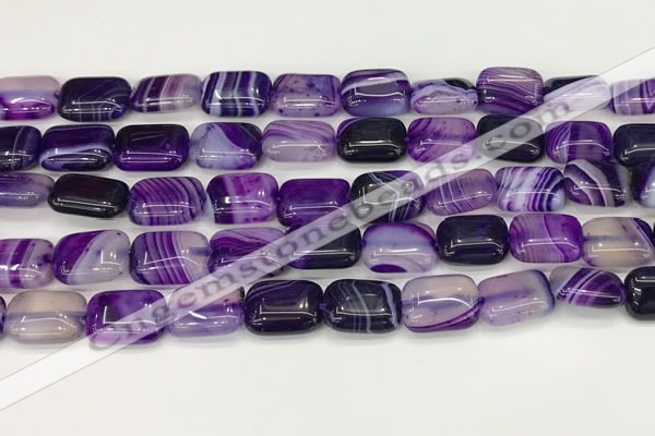 CAA4790 15.5 inches 10*14mm rectangle banded agate beads wholesale