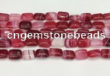 CAA4792 15.5 inches 10*14mm rectangle banded agate beads wholesale