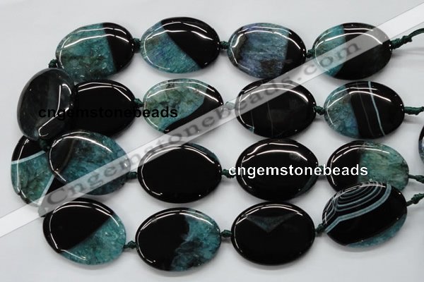 CAA480 15.5 inches 30*40mm oval agate druzy geode beads